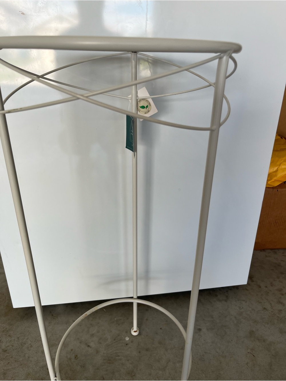 Neutral Beige Metal Plant Stand